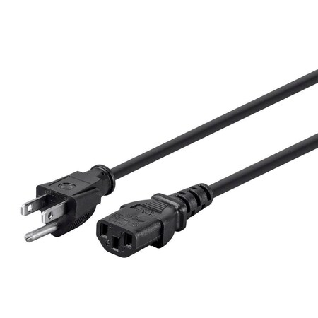 Monoprice Power Cord - NEMA 5-15P to IEC 60320 C13_ 16AWG_ 13A/1625W_ 3-Prong_ B 39783